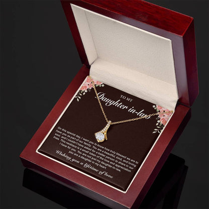 Gift Ideas for Daughter-in-Law – Timeless Love Knot Necklace with Message Card, Jewelry for Her, Necklace Gifts