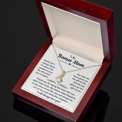 Bonus Mom Necklace From Bonus Daughter,  Alluring Beauty Necklace