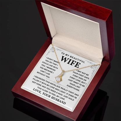 To My Wife Necklace, She sparkles brighter with this