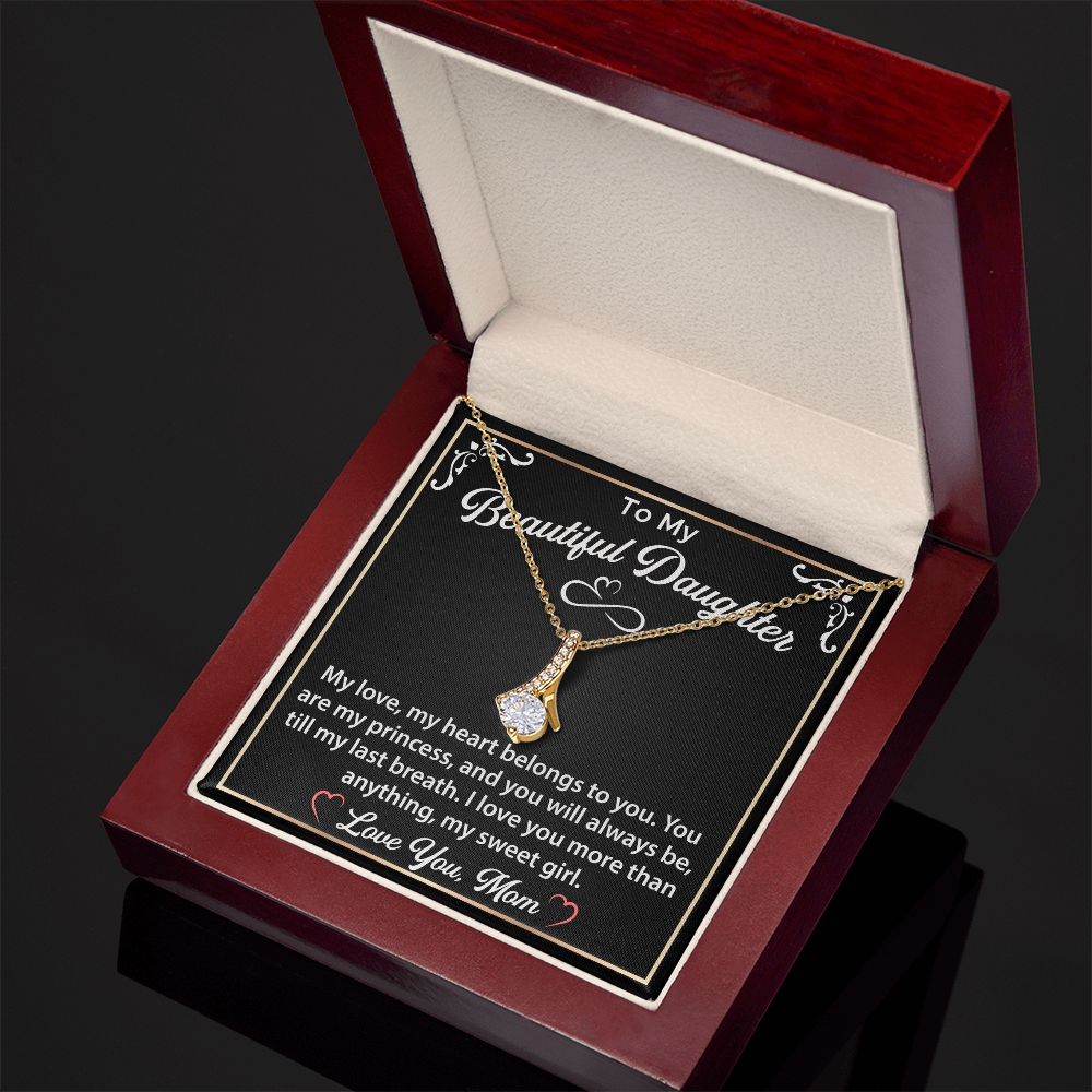 To My Best Daughter Allruing Beauty Necklace, Mother Daughter Necklace, Best gifts for Daughter