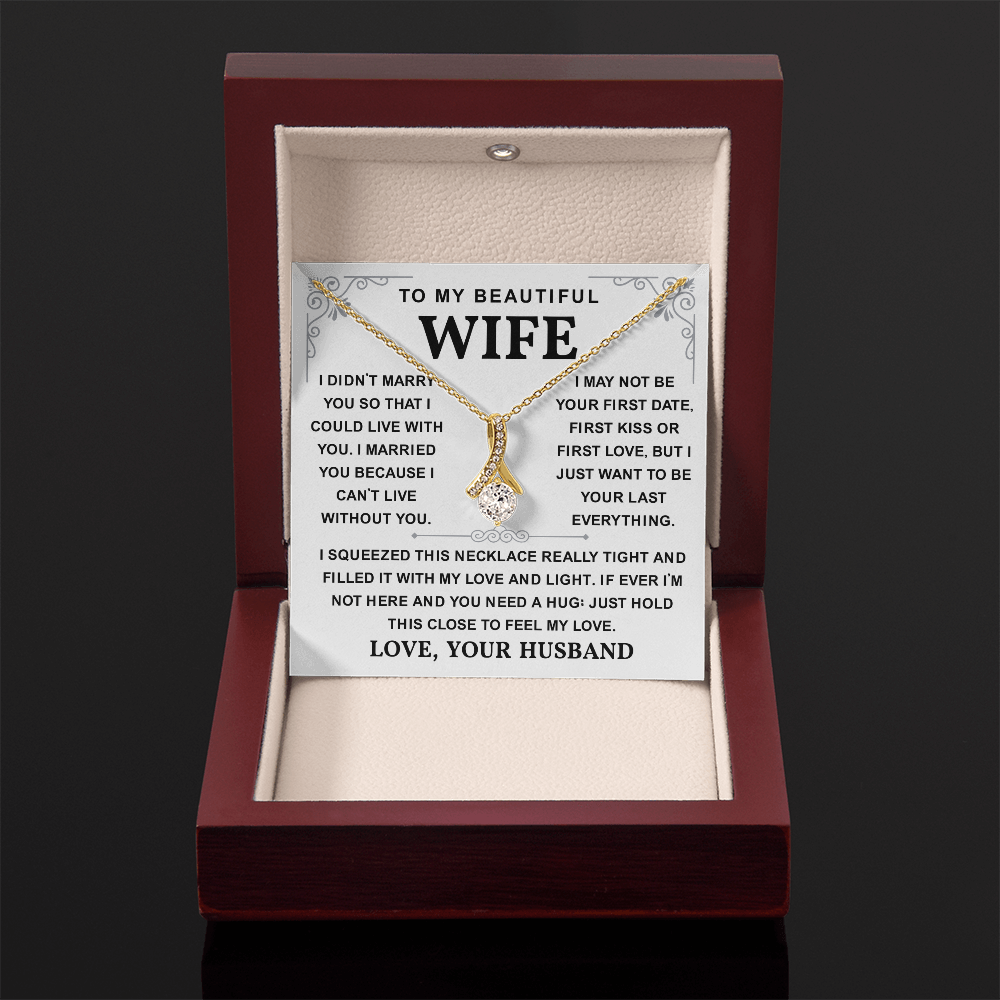 To My Wife Necklace, She sparkles brighter with this