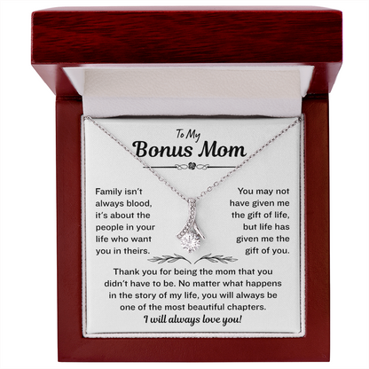 Bonus Mom Necklace From Bonus Daughter,  Alluring Beauty Necklace