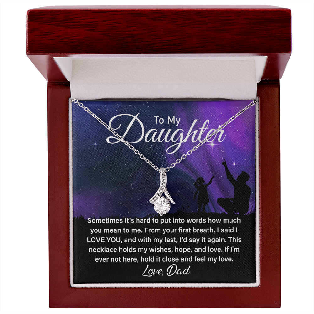 Gifts for Daughter - Gifts for Daughter from Dad - Sparkling Alluring Beauty Necklace, Best Father Daughter Gifts