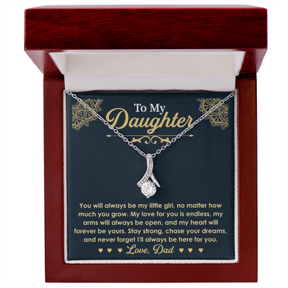 To My Daughter Necklace Gifts- Alluring Beauty Necklace for Dughter, Daughter Gifts, Gift idea for Daughter, Best Gifts for Dauther,