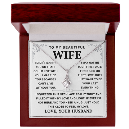 To My Wife Necklace, She sparkles brighter with this