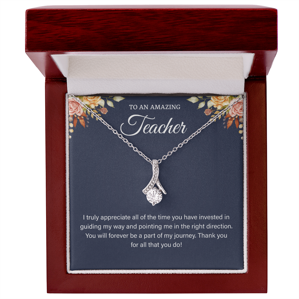 best teacher necklace a gifts card
