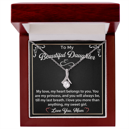 To My Best Daughter Allruing Beauty Necklace, Mother Daughter Necklace, Best gifts for Daughter