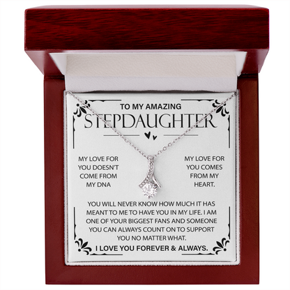 To My Amazing Stepdaughter Alluring Beauty Necklace, Necklace Gifts for Stepdaughter, Best Gifts for Her