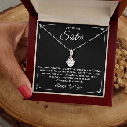 To my Step Sister Necklace, Christmas Gift for Step Sister