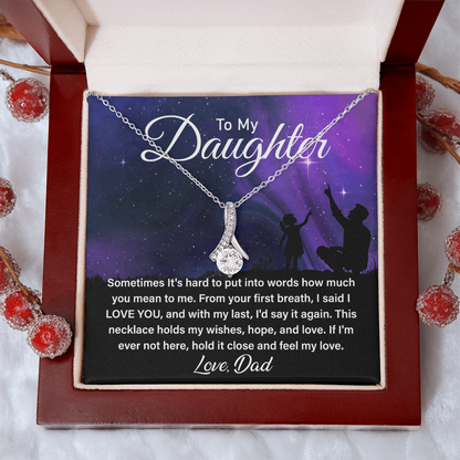 Gifts for Daughter - Gifts for Daughter from Dad - Sparkling Alluring Beauty Necklace, Best Father Daughter Gifts