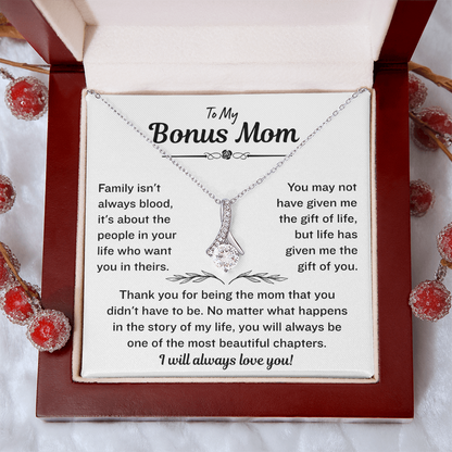 Bonus Mom Necklace From Bonus Daughter,  Alluring Beauty Necklace