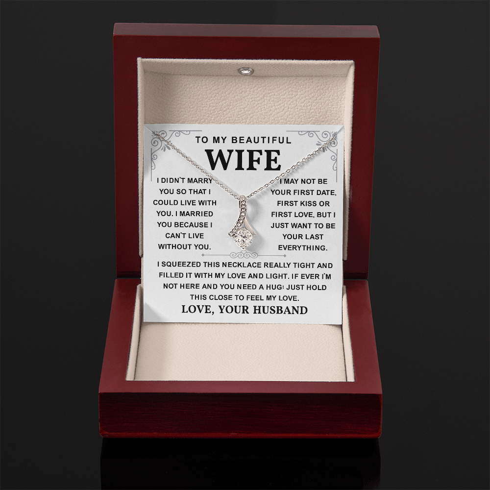 To My Wife Necklace, She sparkles brighter with this