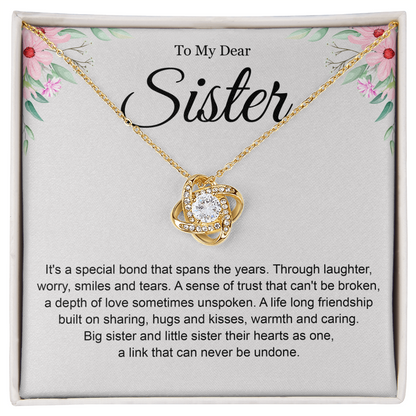 Birthday Gift for Sister, Love Knot Necklace for Her