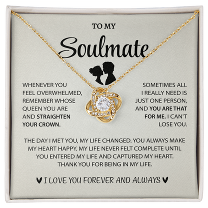 Love Knot Necklace - Heart Touching Love Letter to My Wife