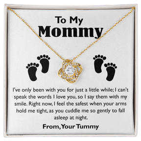 To My Mom necklace, To My Mommy Love Knot Necklace – Heartfelt First Mom Gift from Baby