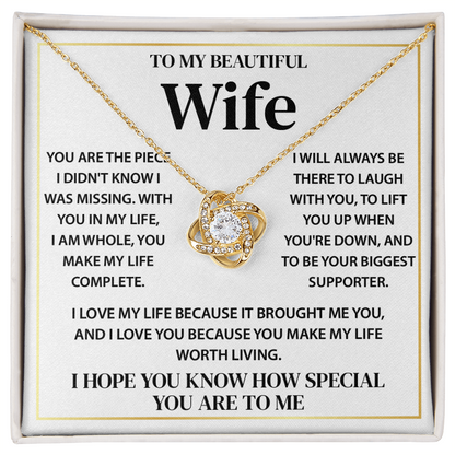 To My Beautiful Wife Necklace, Gifts for Wife