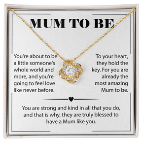 Mum to Be Love Knot Necklace – Perfect New Mom Gift from Baby, New Mom