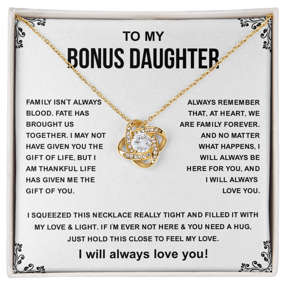 To My Bonus Daughter Necklace From Stepmom, Bonus Daughter Gifts From Stepdad