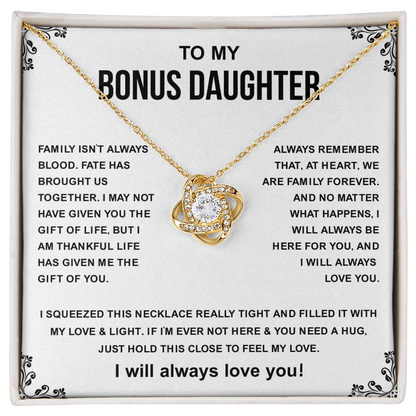 To My Bonus Daughter Necklace From Stepmom, Bonus Daughter Gifts From Stepdad