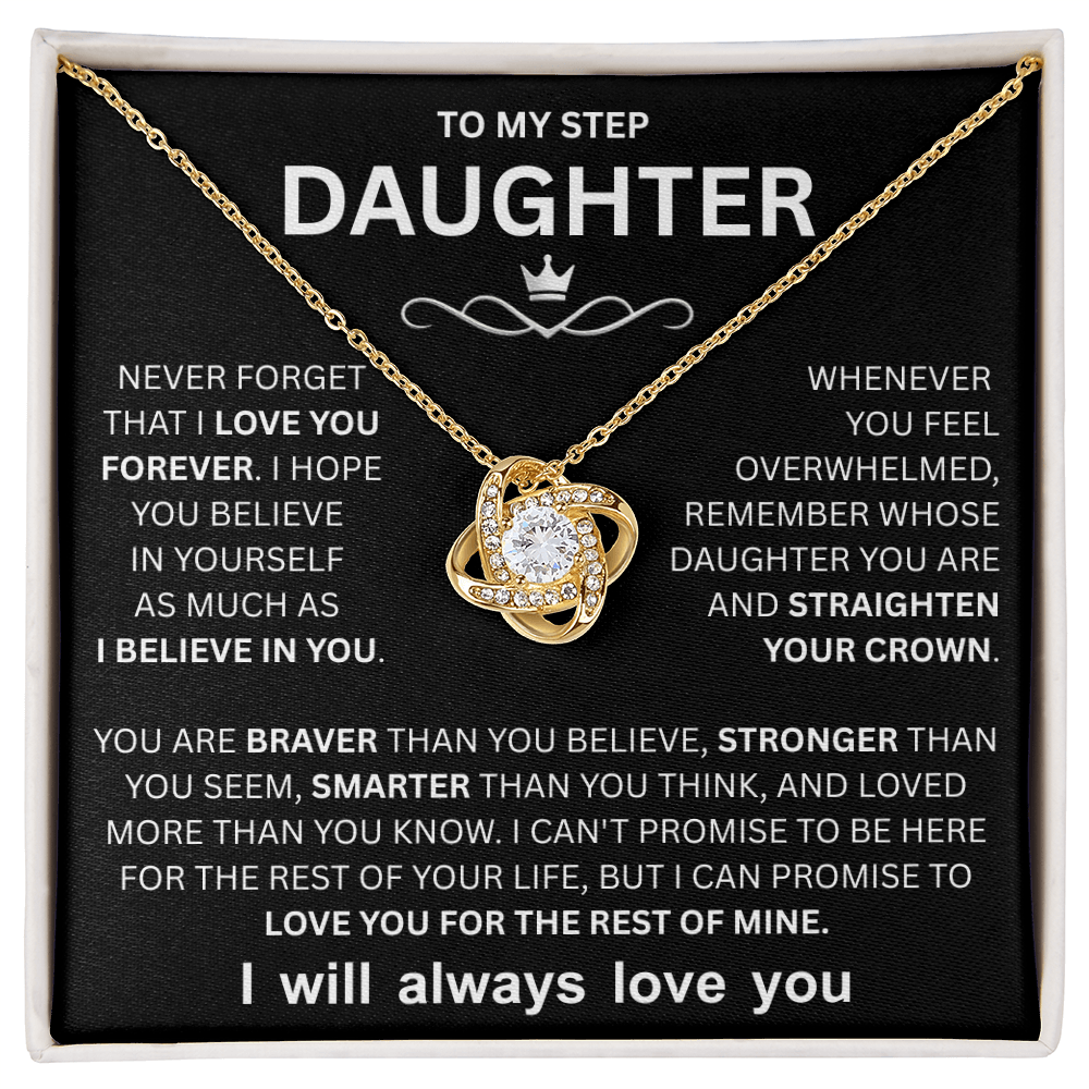 Step Daughter Necklace, Love Knot Necklace for Her