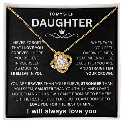 Step Daughter Necklace, Love Knot Necklace for Her
