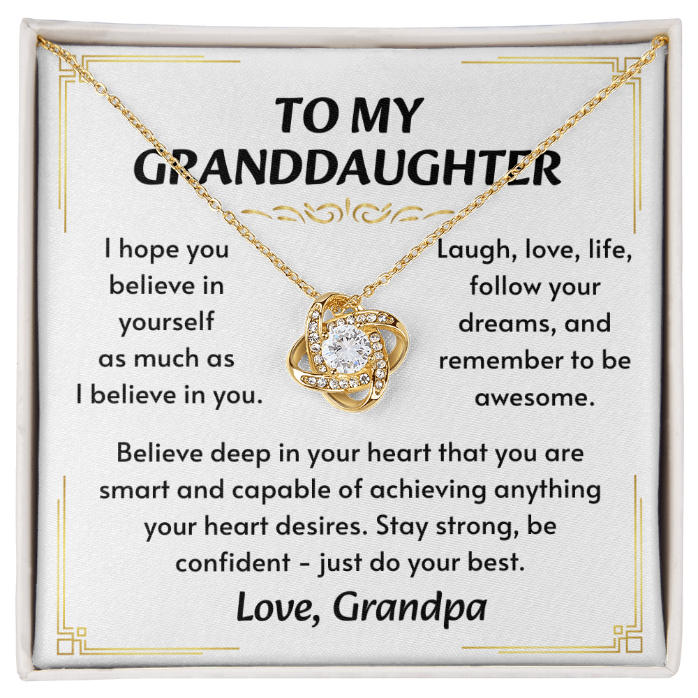 To My Granddaughter Necklace, Simple, stunning, and purely her