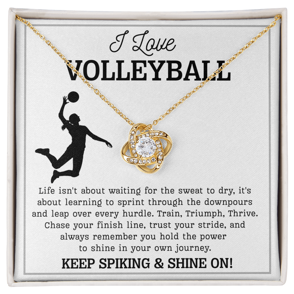 Volleyball Girl Necklace Birthday Gift for Teen with Message & LED Box