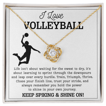 Volleyball Girl Necklace Birthday Gift for Teen with Message & LED Box