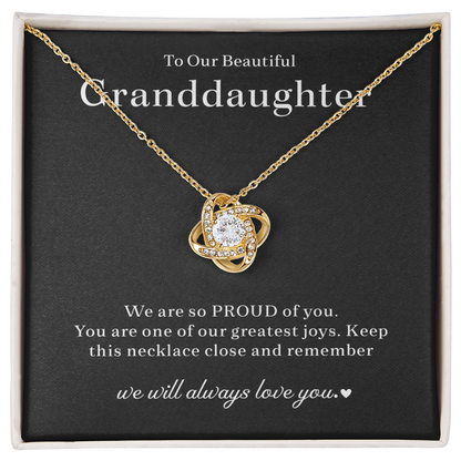 Granddaughter Necklace Gifts, Love Knot Necklace