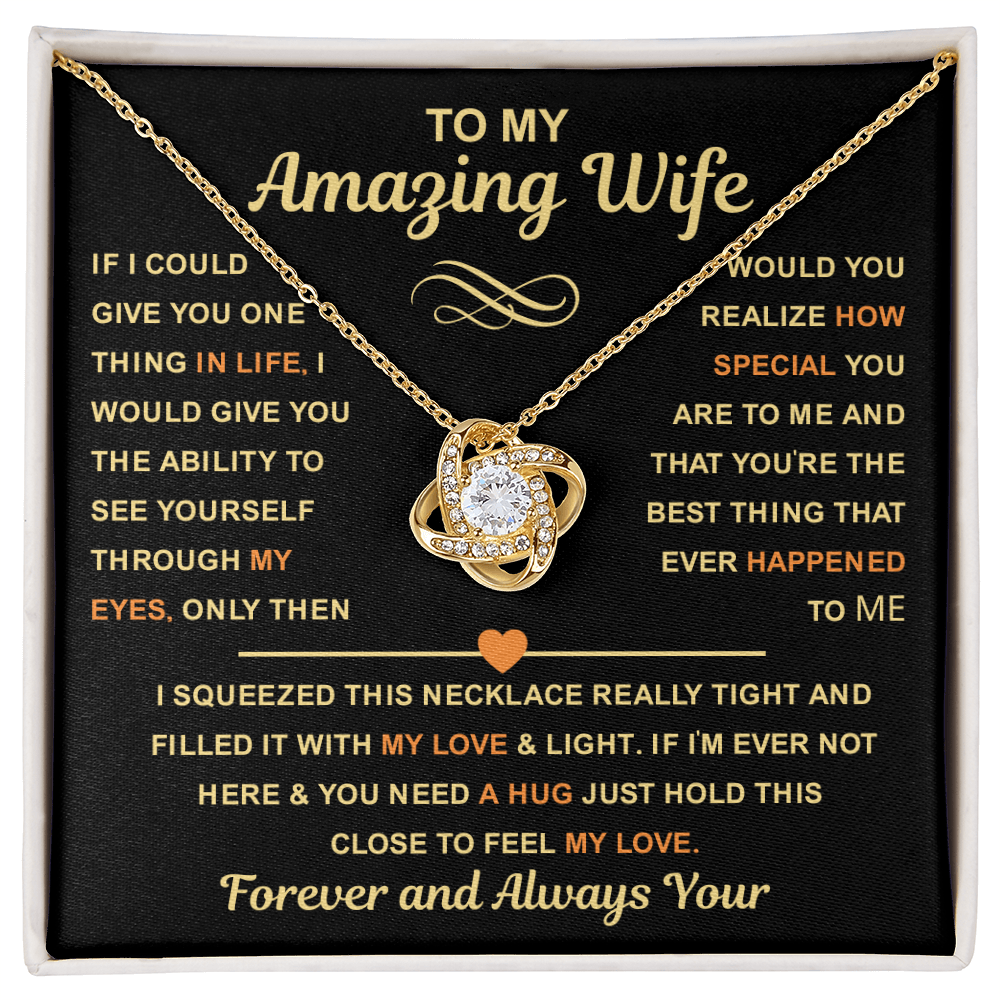 Wife Necklace from Husband, When Your wife  Puts It On, Her Heart Shines Through