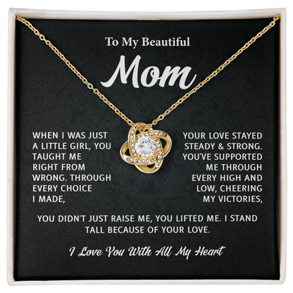 To My Mom Love Knot Necklace – Best Gifts for My Mom, Mom Necklace Gifts, Mother's Day Gift