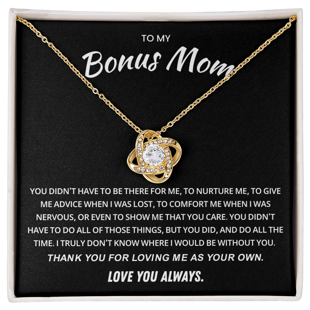 To My Bonus Mom Necklace, Stepmom Birthday Gifts With a Message Card