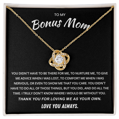 To My Bonus Mom Necklace, Stepmom Birthday Gifts With a Message Card