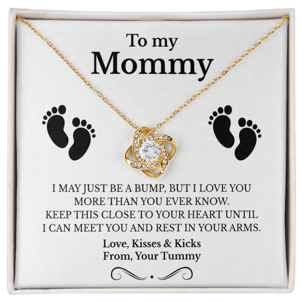 New Mom necklace, love knot necklace