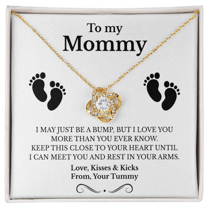 New Mom necklace, love knot necklace