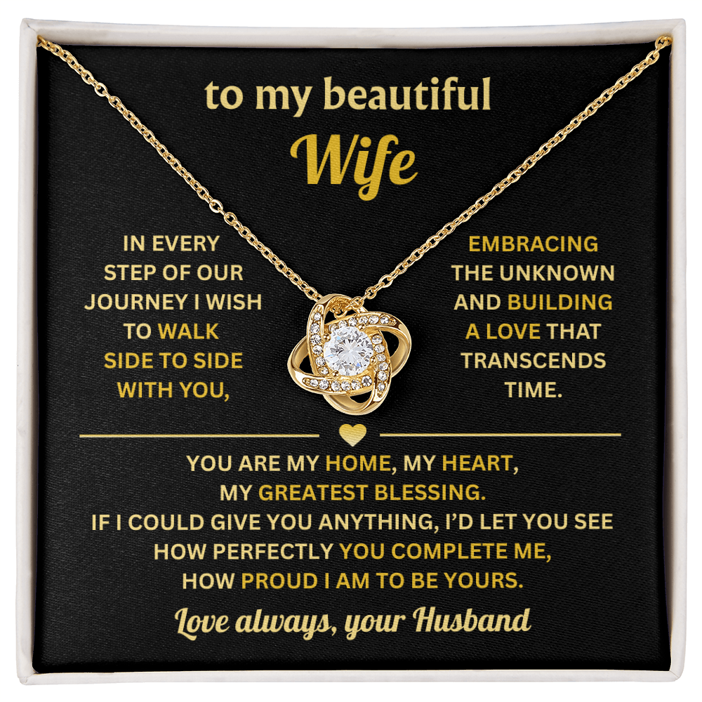 Gift For Wife From Husband, Love Knot Necklace For Wife Gift