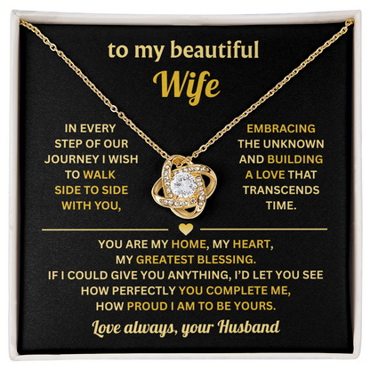 Gift For Wife From Husband, Love Knot Necklace For Wife Gift