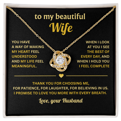 Love Knot Necklace For Wife, Birthday Gifts For Wife