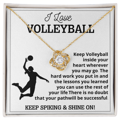 Volleyball Girl Necklace , Christmas Gift for girl with Message & LED Box