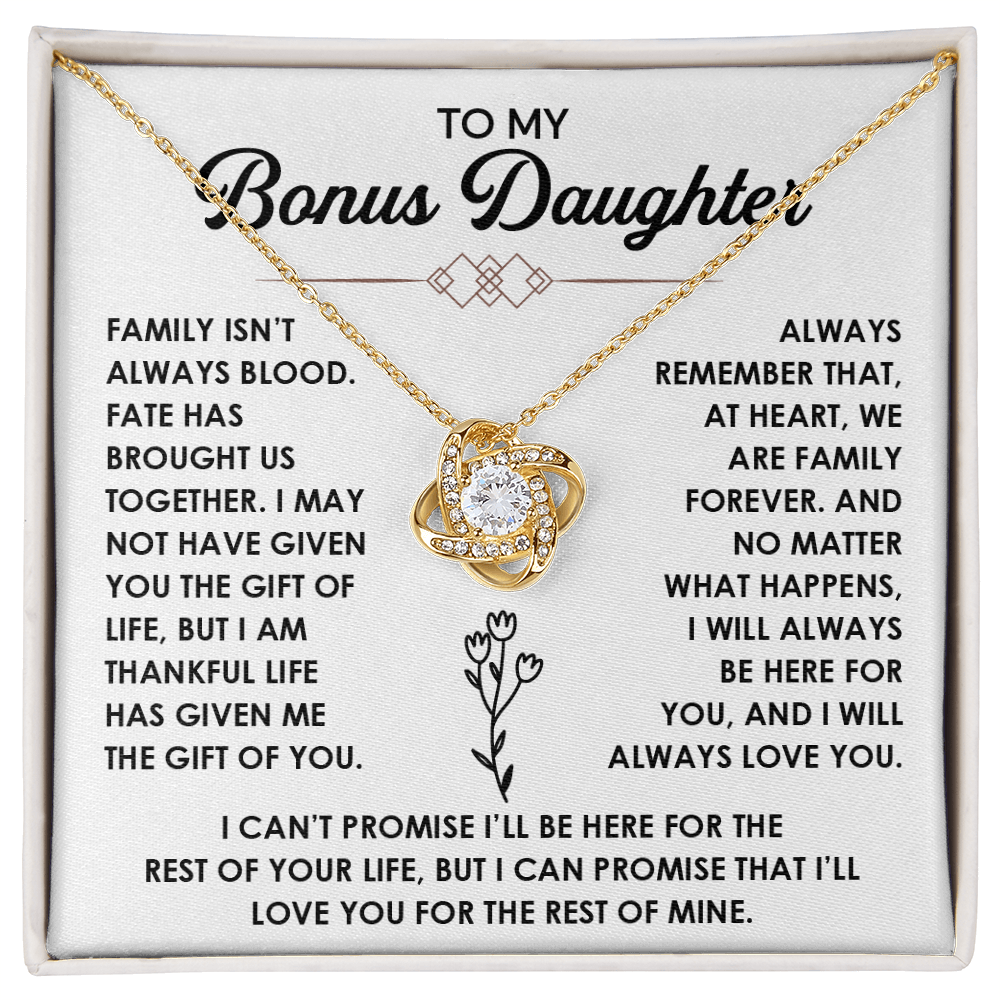 To My Bonus Daughter Necklace, She shines even more with this necklace on