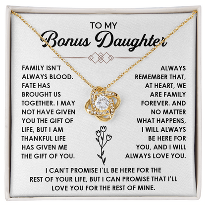 To My Bonus Daughter Necklace, She shines even more with this necklace on