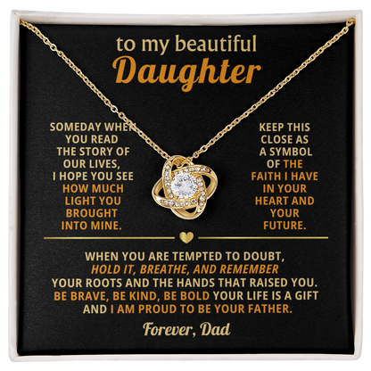 Daughter Necklace Gifts From Dad with Message Card Gifts Box
