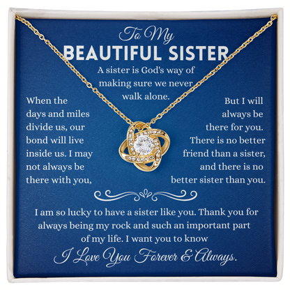 Sister Necklace Gifts From Sister In Law, Sterling Silver Necklace With Message Card
