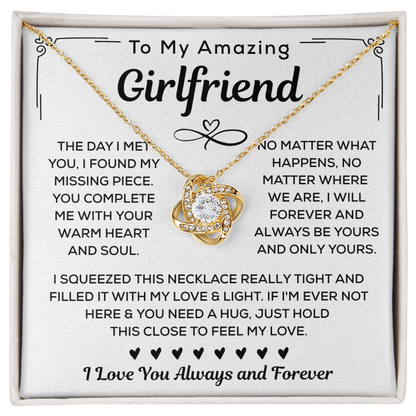 Girlfriend Necklace Gift From Boyfriend, Love Knot Necklace