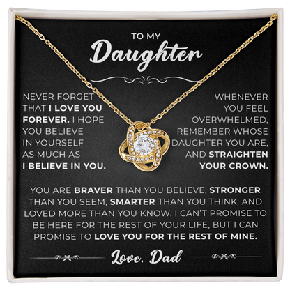 To My Beautiful Daughter Necklace From Mommy, Perfect for Mother's Day