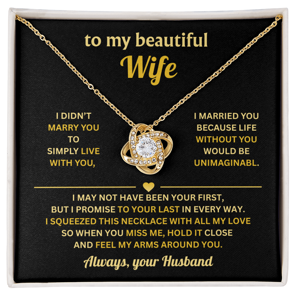 Love Knot Necklace With Message Card, Romantic Jewelry For Her