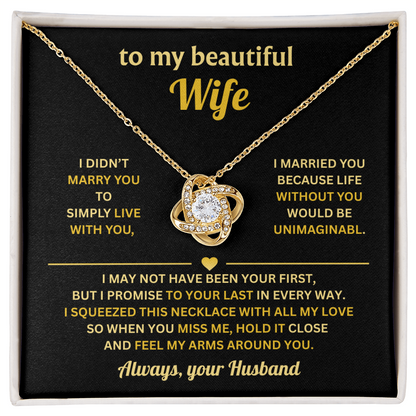 Love Knot Necklace With Message Card, Romantic Jewelry For Her