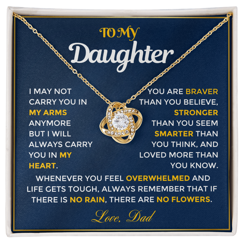 To My Daughter - Love Knot Necklace from Dad with Sweetest Message