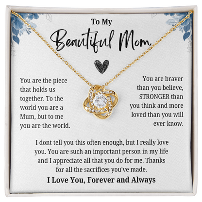 To My Beautiful Mom, Meaningful Mom Appreciation Keepsake