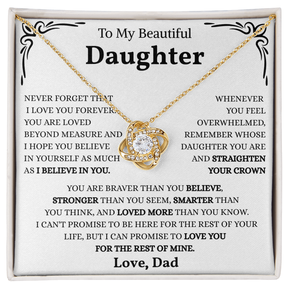 To My Badass Daughter | You Are Unstoppable | Love Knot Necklace